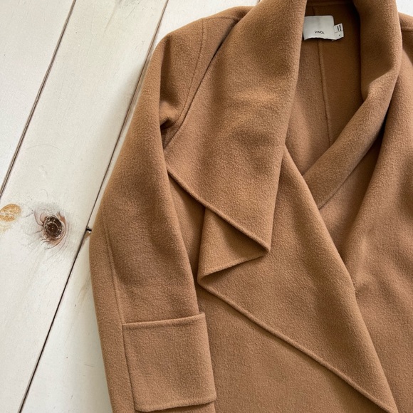 VINCE Drape Front Wool Coat - Picture 9 of 16